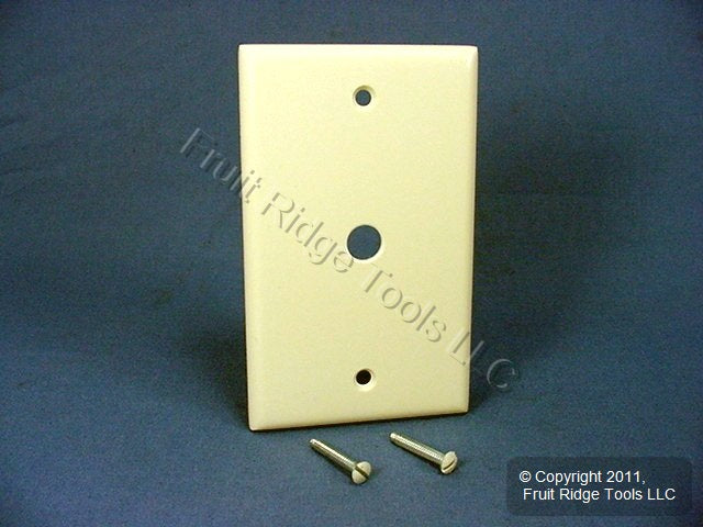 Leviton 82013 Almond 1-Gang Phone .406" Hole Plastic Wallplate Cover Box Mount