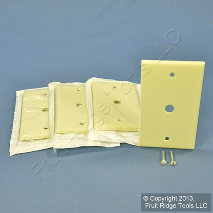 Leviton 82013 Almond 1-Gang Phone .406" Plastic Wallplate Cover Box Mount 4pcs