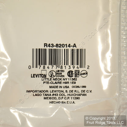 Leviton 82014 Almond 1-Gang Blank Standard Wallplate Covers 100pcs Box Mount