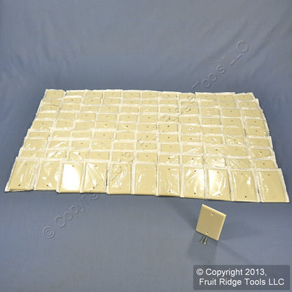 Leviton 82014 Almond 1-Gang Blank Standard Wallplate Covers 100pcs Box Mount