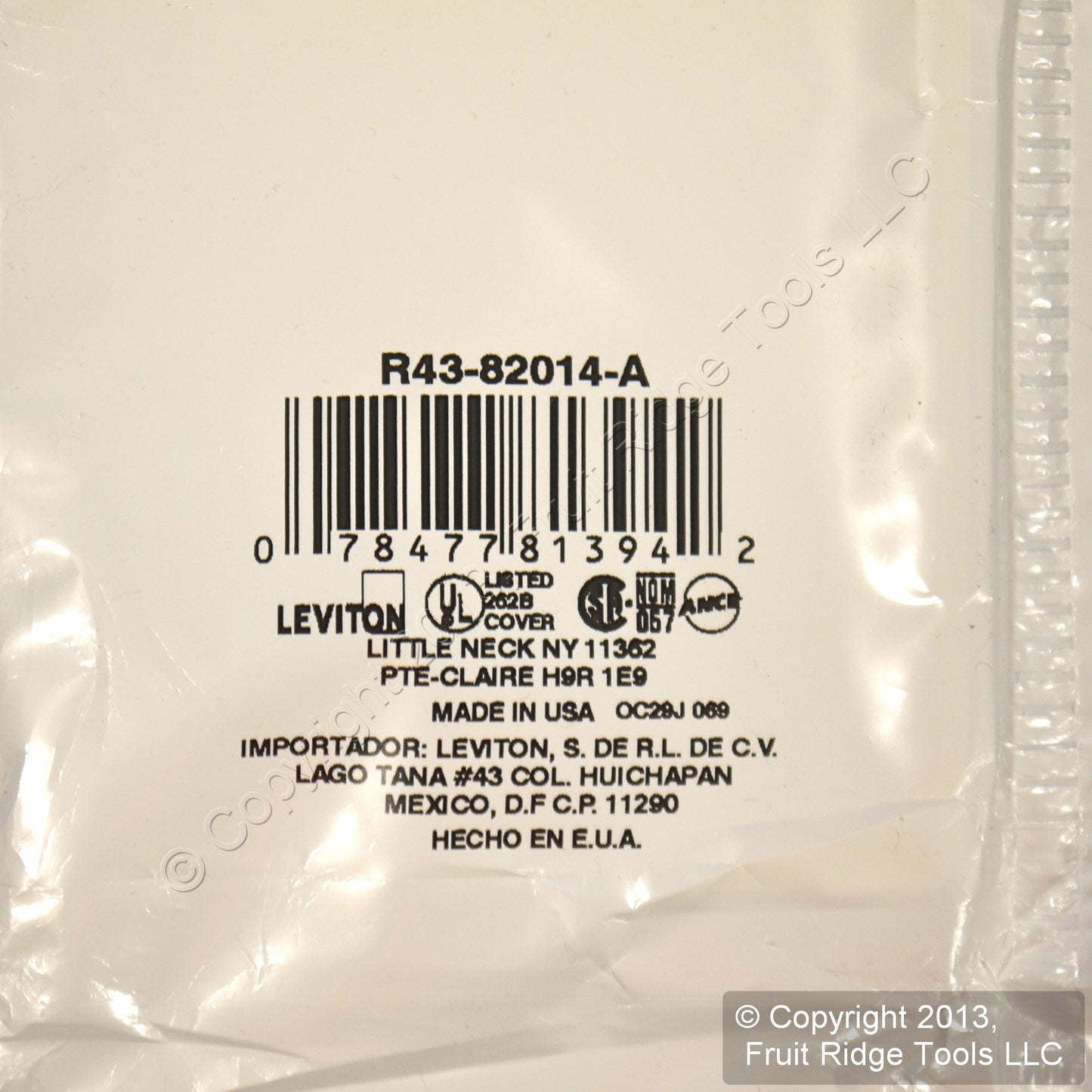 Leviton 82014 Almond 1-Gang Blank Plastic Standard Wallplate Box Mount 50pcs
