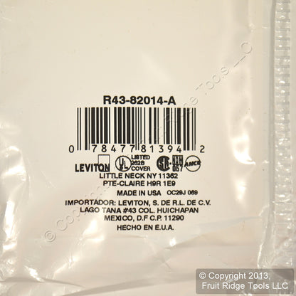 Leviton 82014 Almond 1-Gang Blank Plastic Standard Wallplate Box Mount 50pcs