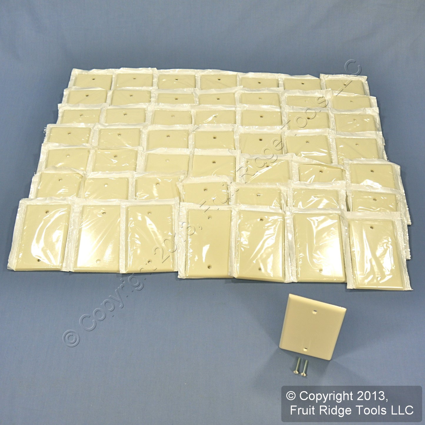 Leviton 82014 Almond 1-Gang Blank Plastic Standard Wallplate Box Mount 50pcs