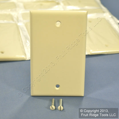 Leviton 82014 Almond 1-Gang Blank Plastic Standard Wallplate Box Mount 50pcs