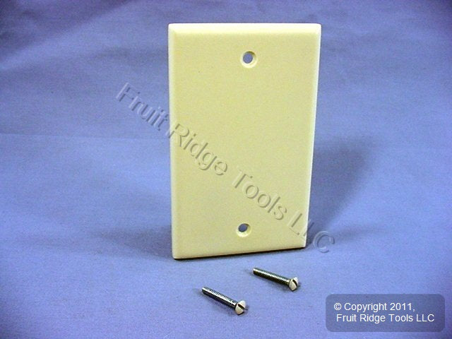Leviton 82014 Almond 1-Gang Blank Plastic Standard Wallplate Cover Box Mount