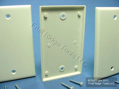 Leviton 82014 Almond 1-Gang Blank Plastic Standard Wallplate Cover Box Mount 4pc