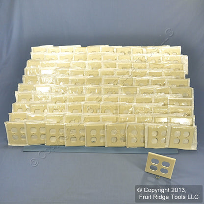 Leviton 82016 Almond 2-Gang Outlet Duplex Receptacle Thermoset Wallplates 100pcs