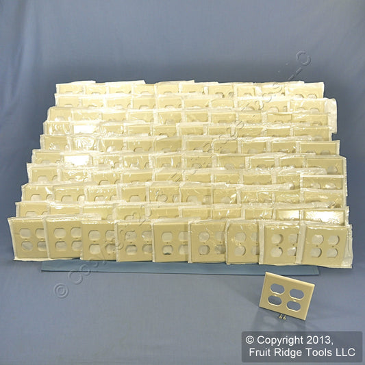 Leviton 82016 Almond 2-Gang Outlet Duplex Receptacle Thermoset Wallplates 100pcs