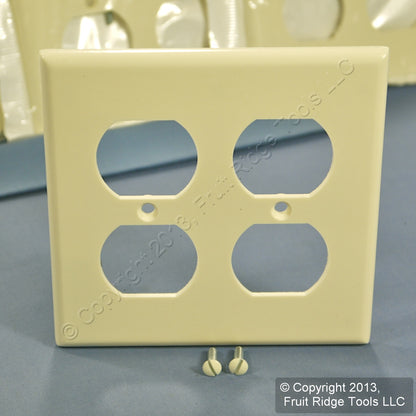 Leviton 82016 Almond 2-Gang Outlet Duplex Receptacle Thermoset Wallplates 100pcs