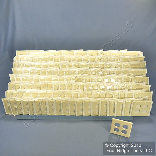 Leviton 82016 Almond 2-Gang Outlet Duplex Receptacle Thermoset Wallplates 150pcs
