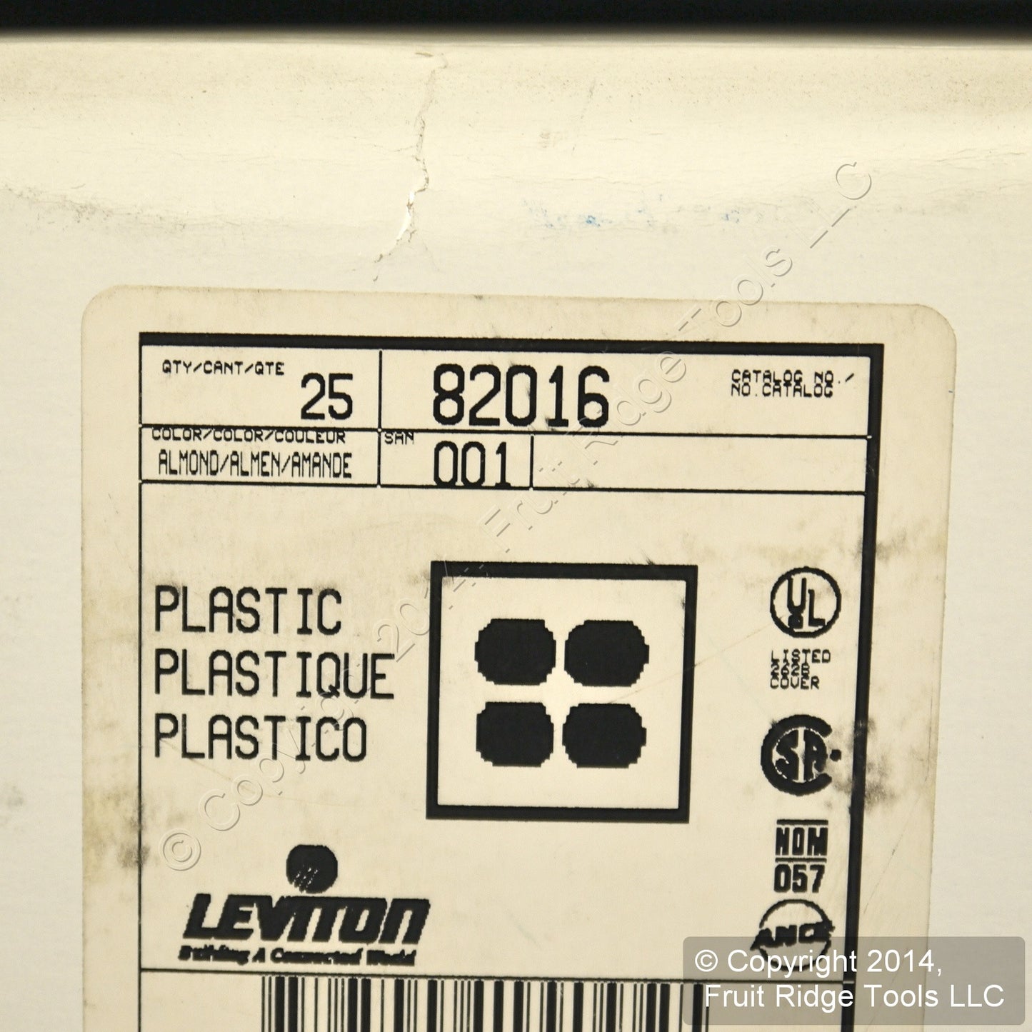 Leviton 82016 Almond 2-Gang Outlet Duplex Receptacle Thermoset Wallplates 25pcs