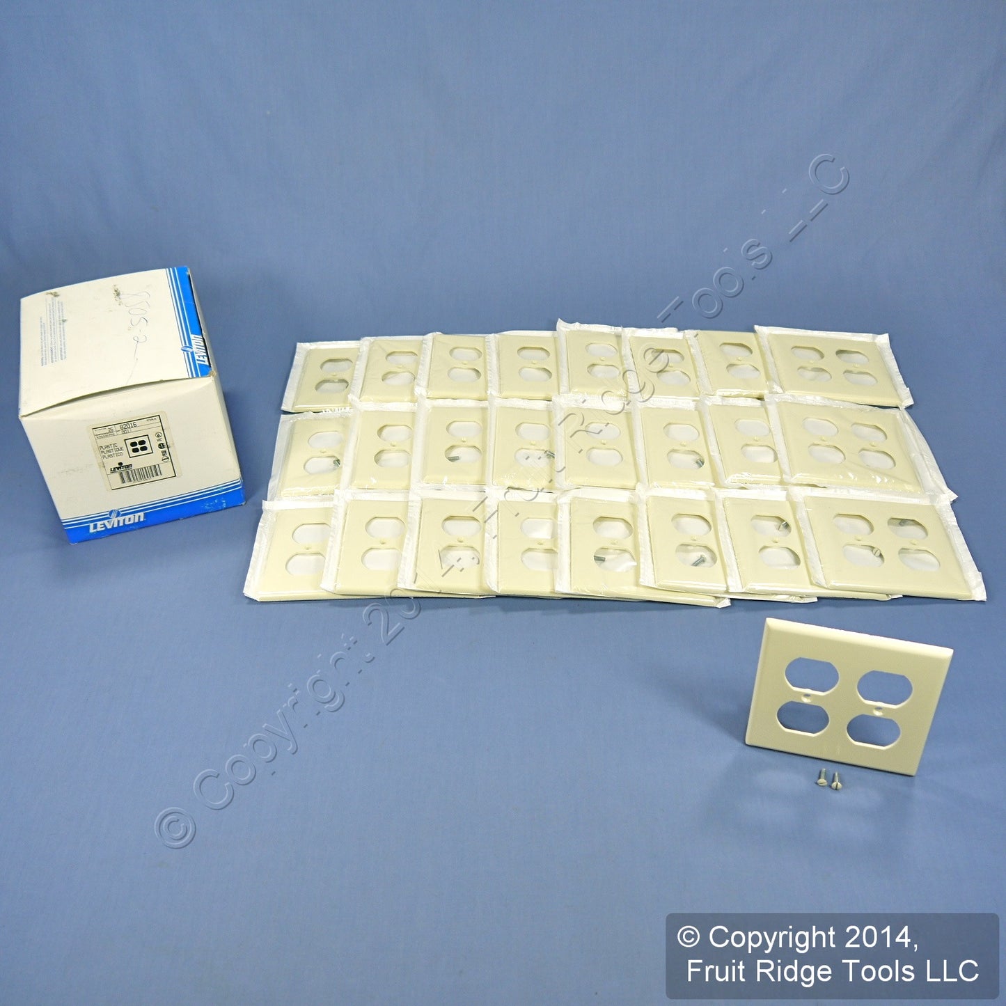 Leviton 82016 Almond 2-Gang Outlet Duplex Receptacle Thermoset Wallplates 25pcs