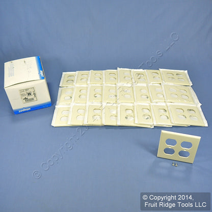 Leviton 82016 Almond 2-Gang Outlet Duplex Receptacle Thermoset Wallplates 25pcs