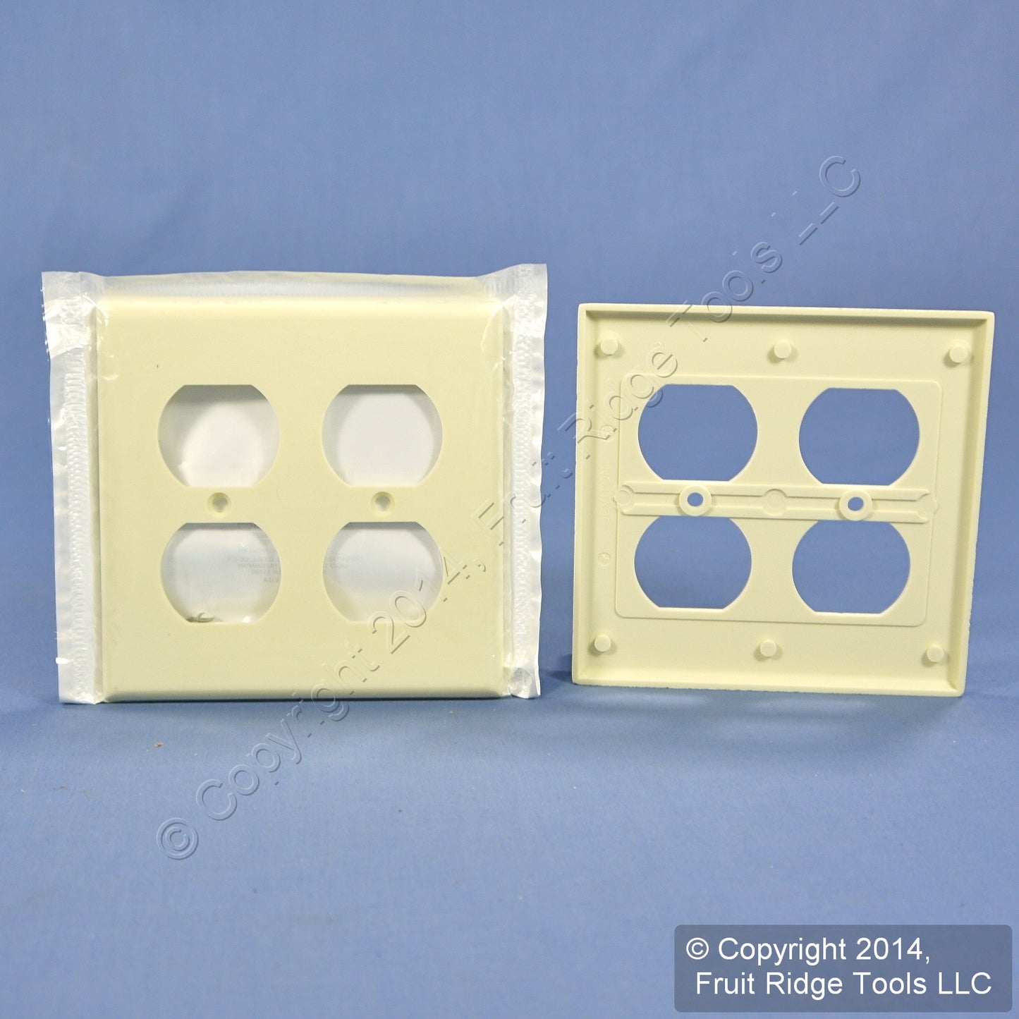 Leviton 82016 Almond 2-Gang Outlet Duplex Receptacle Thermoset Wallplates 25pcs