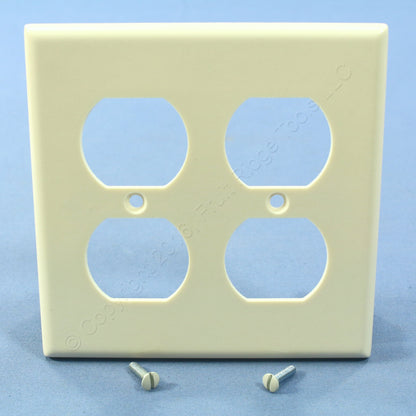 Leviton 82016 Almond 2-Gang Duplex Outlet Plastic Standard Wallplate Cover 30pcs