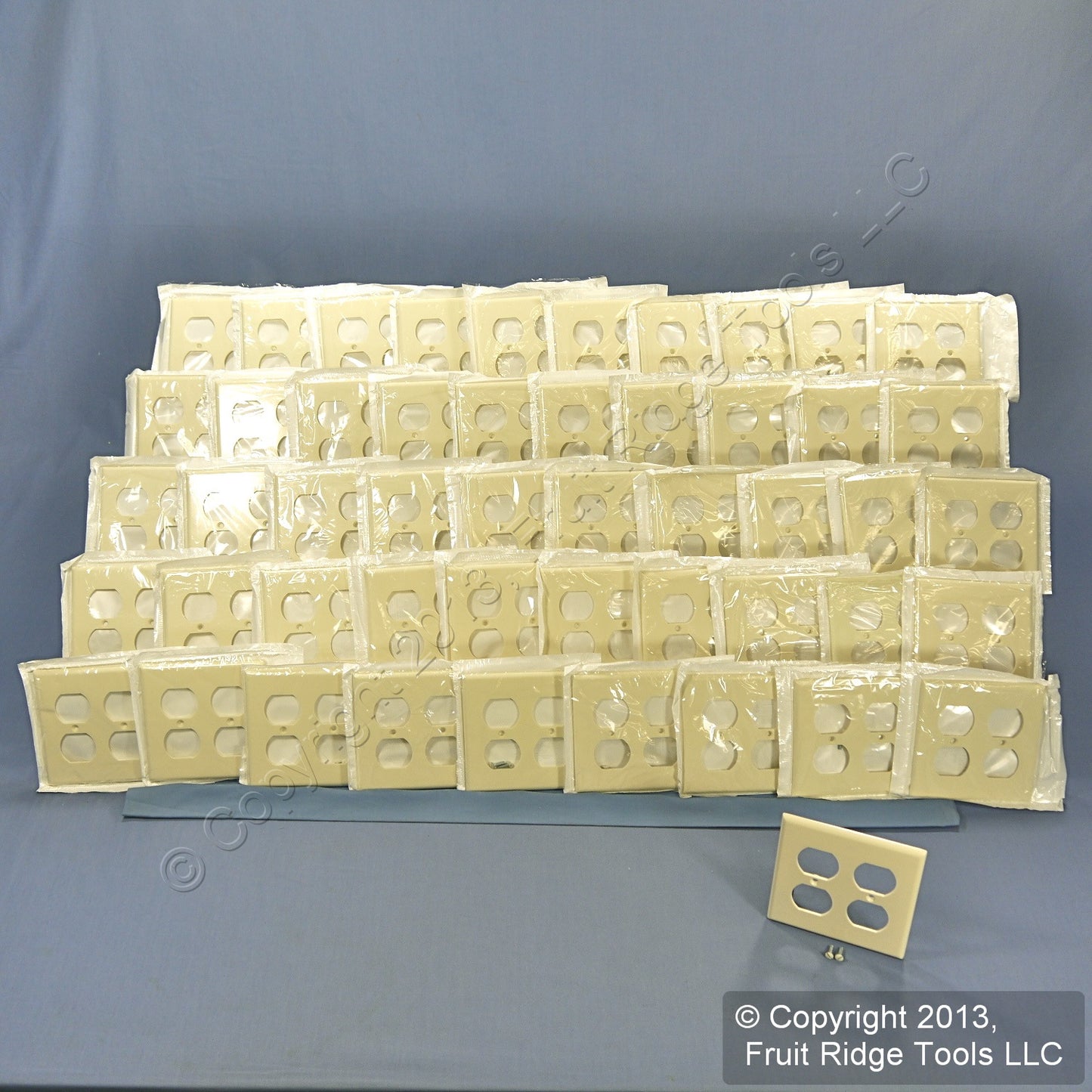 Leviton 82016 Almond 2-Gang Duplex Outlet Plastic Standard Wallplate Cover 50pcs