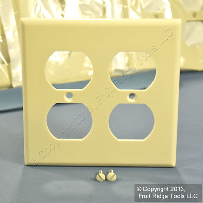 Leviton 82016 Almond 2-Gang Duplex Outlet Plastic Standard Wallplate Cover 50pcs
