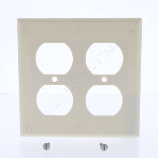 Leviton 82016-A 2-Gang Duplex Outlet Thermoset Plastic Standard Wallplate Cover