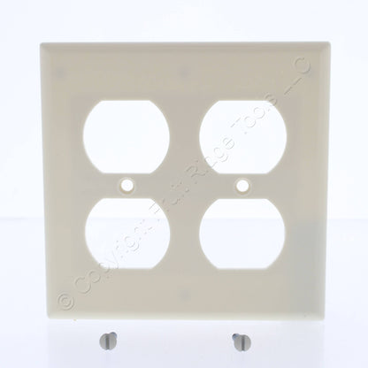 Leviton 82016 Almond 2-Gang Duplex Outlet Plastic Standard Wallplate Cover Plate