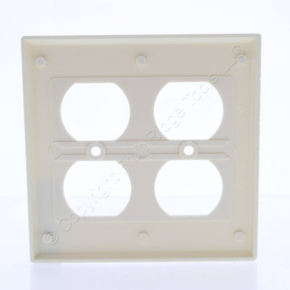 Leviton 82016-A 2-Gang Duplex Outlet Thermoset Plastic Standard Wallplate Cover