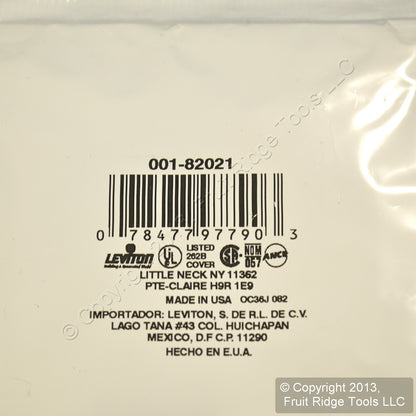 Leviton 82021 Almond 3-Gang Toggle Duplex Outlet Plastic Standard Size Wallplate