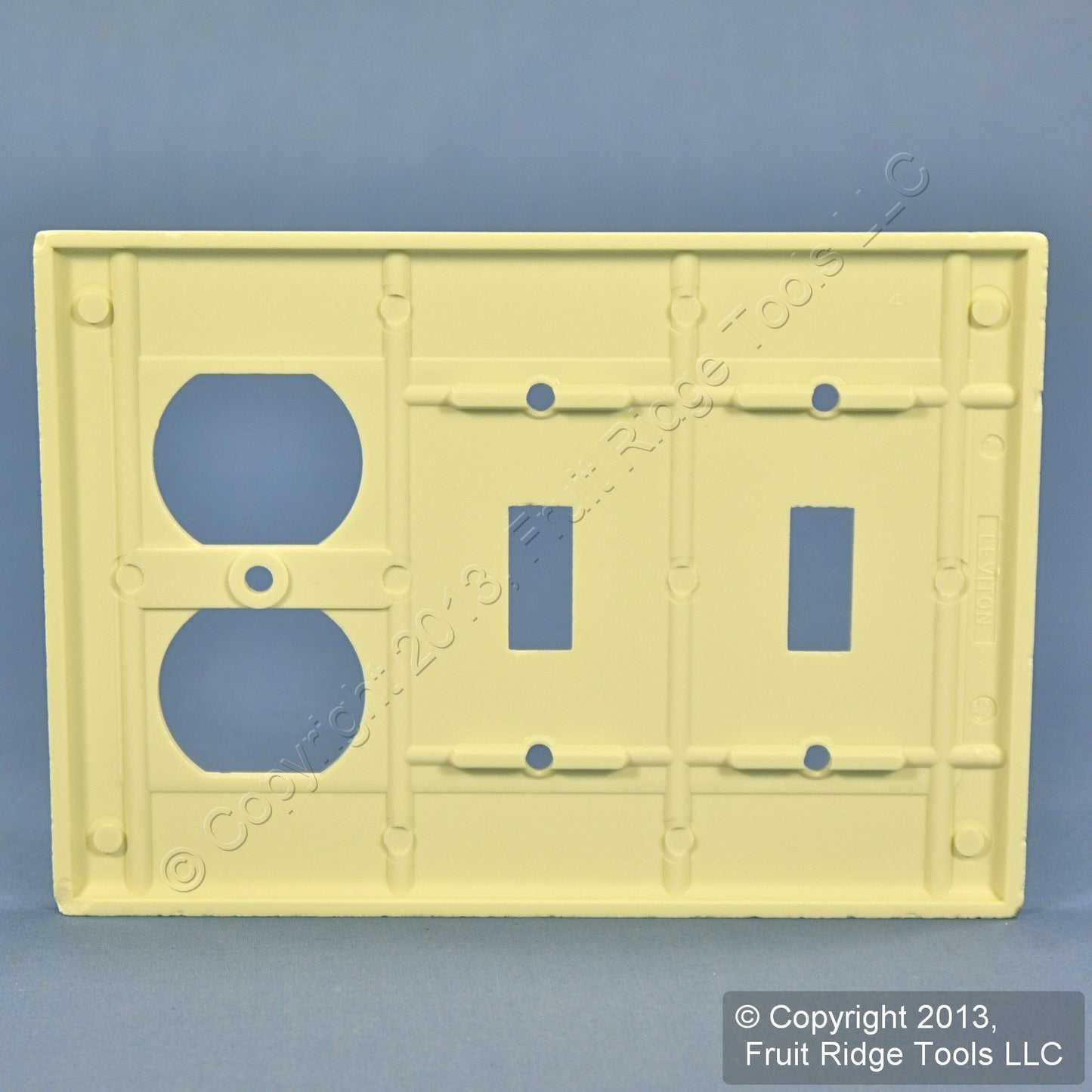 Leviton 82021 Almond 3-Gang Toggle Duplex Outlet Plastic Standard Size Wallplate