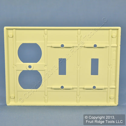 Leviton 82021 Almond 3-Gang Toggle Duplex Outlet Plastic Standard Size Wallplate