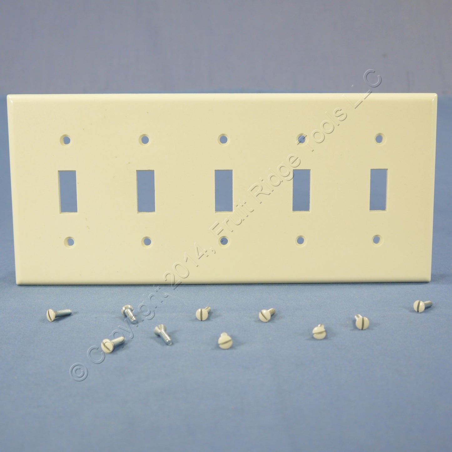 Leviton 82023 Almond 5-Gang Toggle Switch Plastic Standard Wallplate Cover Plate