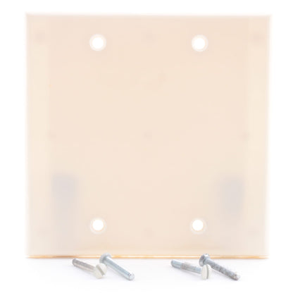 Leviton 82025 Almond 2-Gang Blank Cover Thermoset Wallplates Box Mount 5-Pack