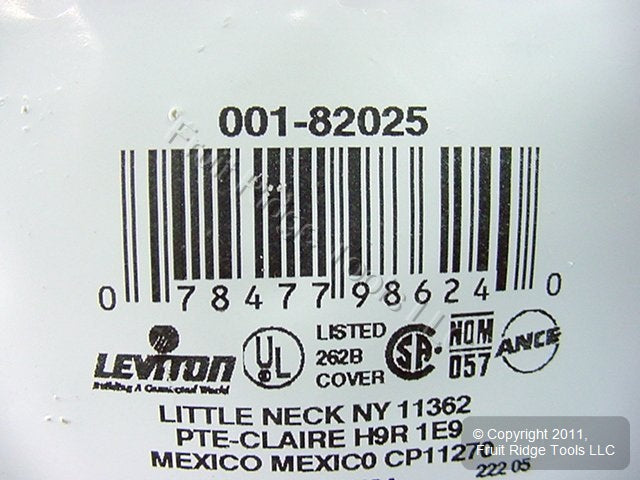 Leviton 82025 Almond 2-Gang Blank Plastic Standard Wallplate Cover Box Mount