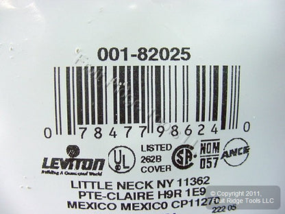 Leviton 82025 Almond 2-Gang Blank Plastic Standard Wallplate Cover Box Mount