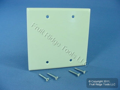 Leviton 82025 Almond 2-Gang Blank Plastic Standard Wallplate Cover Box Mount