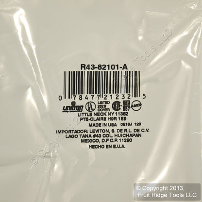 Leviton 82101-A Almond 1-Gang Toggle Plastic Oversize Wallplate Cover 100-pack
