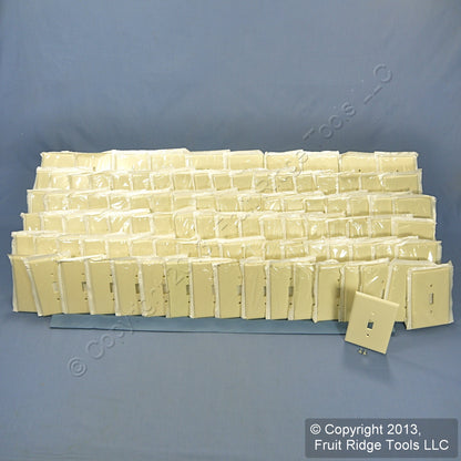 Leviton 82101-A Almond 1-Gang Toggle Plastic Oversize Wallplate Cover 100-pack