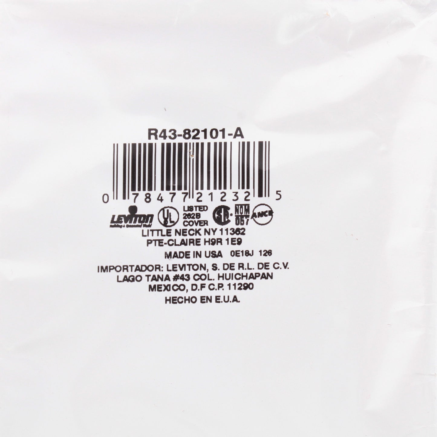 Leviton 82101-A Almond 1-Gang Toggle Switch Plastic Oversize Wallplate Cover