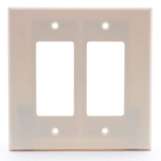 Leviton Oversize Almond 2-Gang Leviton Decora Wallplate GFCI Jumbo Cover 82602