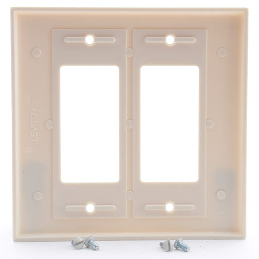 Leviton Oversize Almond 2-Gang Leviton Decora Wallplate GFCI Jumbo Cover 82602