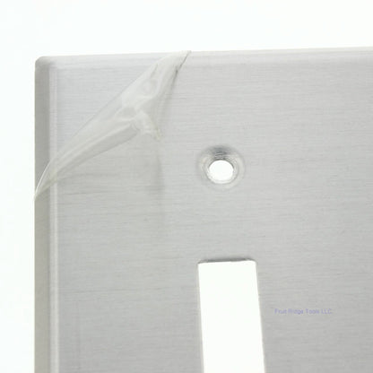 Leviton 83011 Aluminum 3-Gang Toggle Switch Wallplate Satin Finish Covers 10pcs
