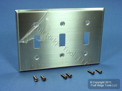 Leviton 83011 Aluminum 3-Gang Toggle Aluminum 3004 Alloy .040" Thick Wallplate
