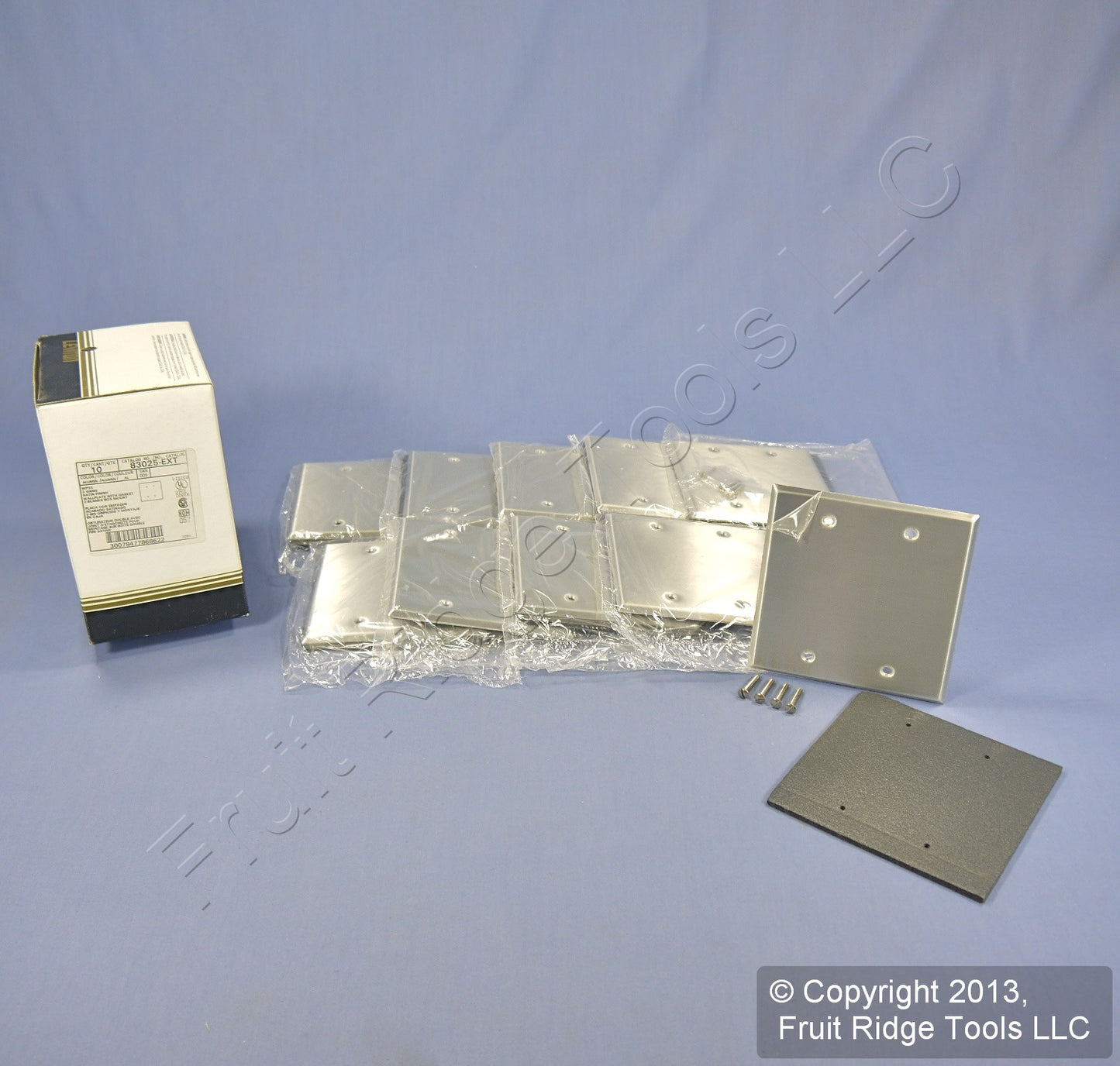 Leviton 83025-EXT Aluminum 2-Gang Satin Blank Wallplate Covers Box Mount 10pcs
