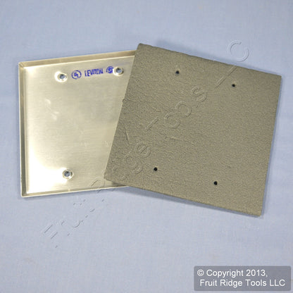 Leviton 83025-EXT Aluminum 2-Gang Satin Blank Wallplate Covers Box Mount 10pcs