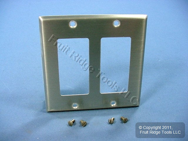 Leviton 83409 Aluminum 2-Gang Decora Aluminum 3004 Alloy .040" Thick Wallplate