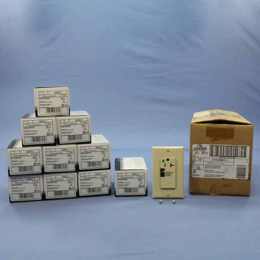 Leviton 8381-I Ivory Hospital LED Surge Receptacle Outlets w/ Alarm 20A 10-Pack