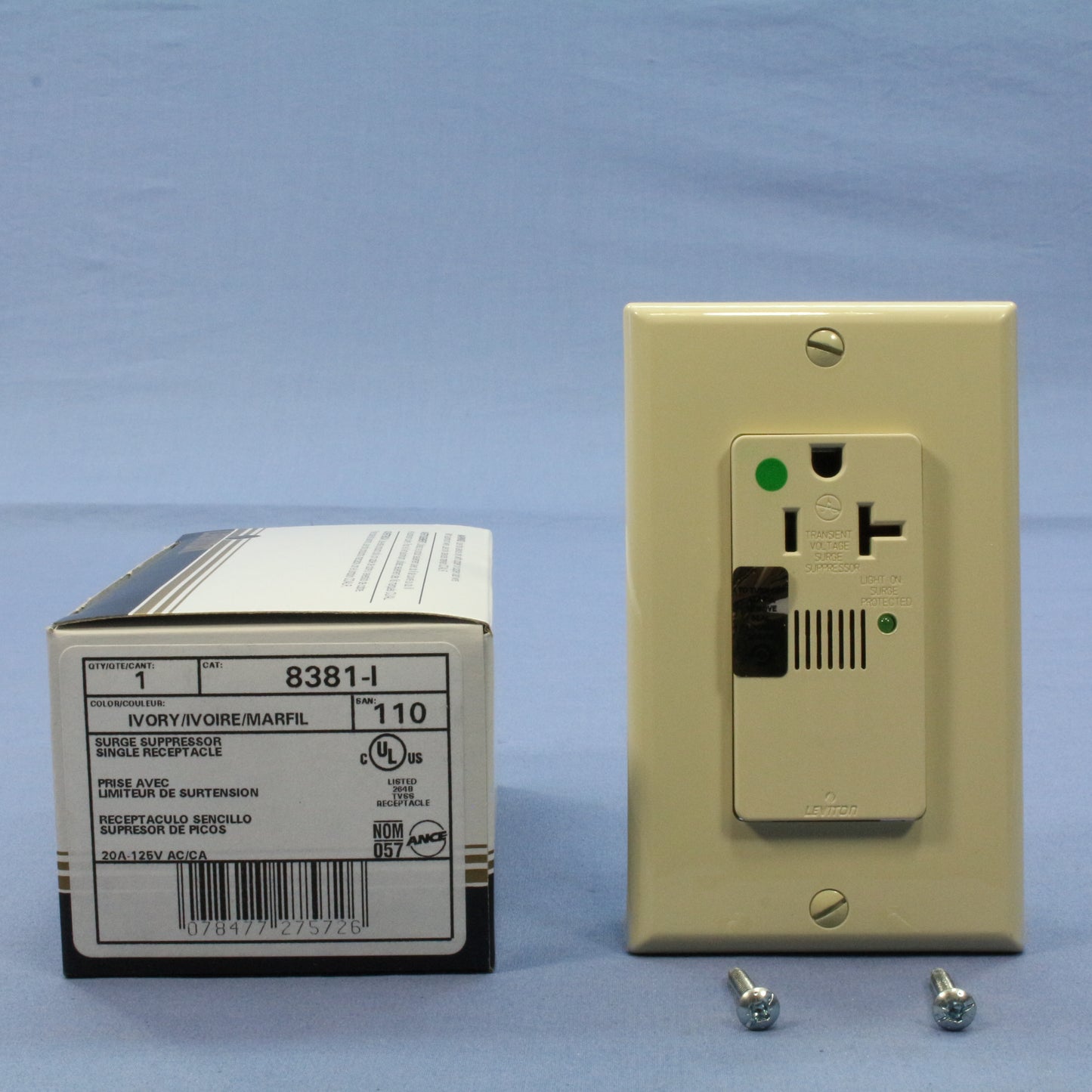 Leviton 8381-I Ivory Hospital LED Surge Receptacle Outlets w/ Alarm 20A 10-Pack