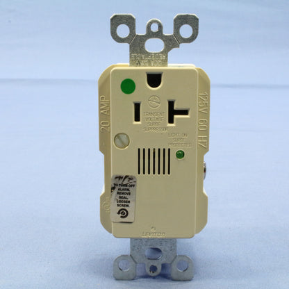 Leviton 8381-I Ivory Hospital LED Surge Receptacle Outlets w/ Alarm 20A 10-Pack