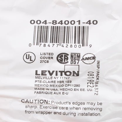 Leviton Non-Mag Stainless Steel 1-Gang Toggle Switch Cover Wall Plate 84001-40