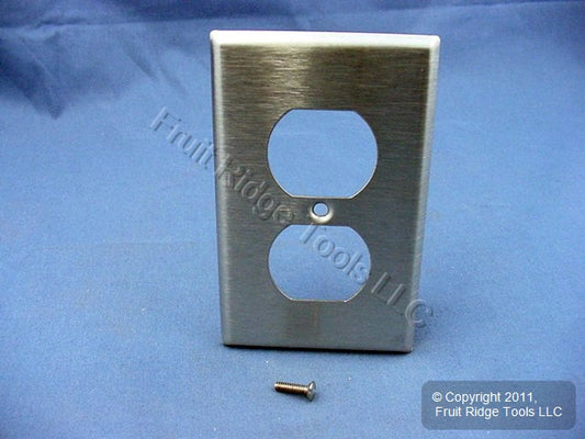 Leviton 84003 Stainless Steel 1-Gang Duplex Outlet Receptacle Wallplate Cover