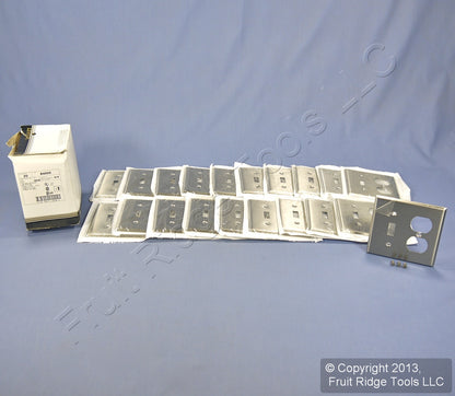 20 Leviton 2Gang Switch Receptacle Outlet Cover Stainless Steel Wallplates 84005