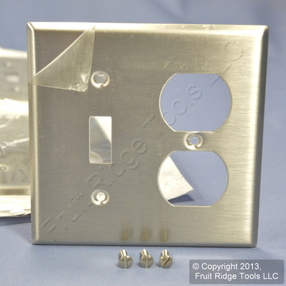 20 Leviton 2Gang Switch Receptacle Outlet Cover Stainless Steel Wallplates 84005