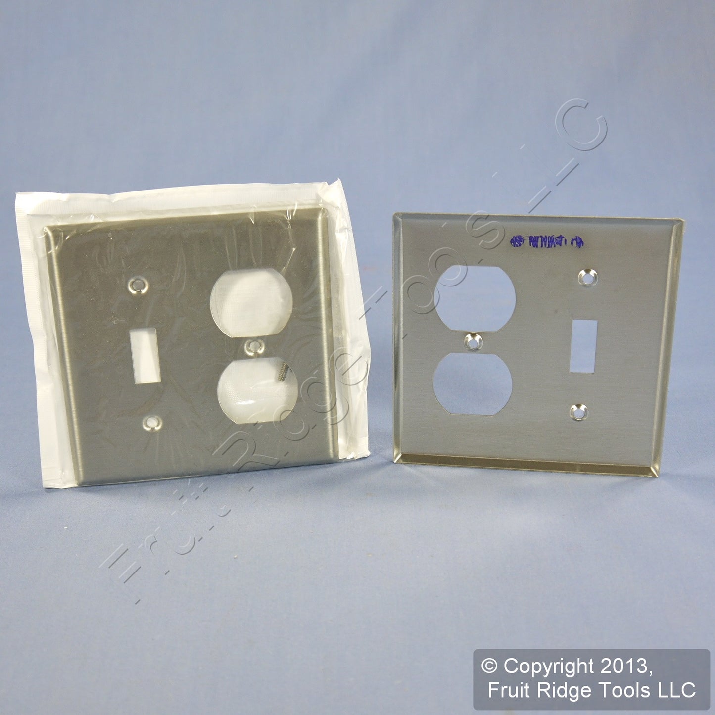 20 Leviton 2Gang Switch Receptacle Outlet Cover Stainless Steel Wallplates 84005
